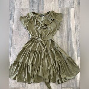 Ralph Lauren Olive Tiered  Dress